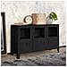 Credenza Nera Industriale 105x35x62 Cm In Metallo E Vetro - Foto miniatura 1