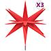 Luci Stella Moravia Con Picchi Led 3pz Pieghevoli Rosse 35 Cm - Foto miniatura 2