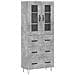 Credenza Grigio Cemento 69,5x34x180 Cm In Legno Multistrato - Foto miniatura 2