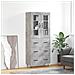 Credenza Grigio Cemento 69,5x34x180 Cm In Legno Multistrato - Foto miniatura 1