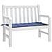 Cuscino Panca Da Giardino Blu Marino 120x50x3 Cm Tessuto Oxford - Foto miniatura 3