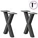 Gambe Tavolino Caffè A X 2 Pz Antracite 30x(30-31)cm In Acciaio - Foto miniatura 3