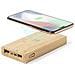 Power Bank Natura Bambù Qi 5w. 10000 Mah. Ricarica Solare. 2 Uscite Usb E 1 Type C. Ingresso Micro Usb E Type C 7,9x14,9x2 Cm. Colore Del Legno - Foto miniatura 2