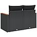 Divano Da Giardino Con Cuscini A 2 Posti Nero In Polyrattan - Foto miniatura 5
