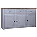 Lusso Casadino -  Credenza Grigia 135x40x80 Cm In Legno Massello Di Pino Panama - Foto miniatura 2