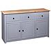 Lusso Casadino -  Credenza Grigia 135x40x80 Cm In Legno Massello Di Pino Panama - Foto miniatura 5