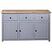 Lusso Casadino -  Credenza Grigia 135x40x80 Cm In Legno Massello Di Pino Panama - Foto miniatura 6