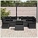 Set Divano Giardino 8 Pezzi con Cuscini Rattan Sintetico Nero,  Divano Giardino 2 Persone con Spazio Stoccaggio e Cuscini Rattan Sintetico Nero - Foto miniatura 3