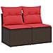 Set Divano Giardino 4 pz con Cuscini Marrone Polyrattan Acacia - Foto miniatura 1