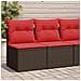 Set Divano Giardino 4 pz con Cuscini Marrone Polyrattan Acacia - Foto miniatura 2