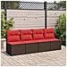 Set Divano Giardino 4 pz con Cuscini Marrone Polyrattan Acacia - Foto miniatura 3
