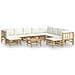 Set Salotto da Giardino 11pz con Cuscini Bianco Crema in Bambù - Foto miniatura 1