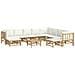 Set Salotto da Giardino 11pz con Cuscini Bianco Crema in Bambù - Foto miniatura 3