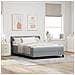 Letto con rete a molle e materasso grigio chiaro 160x200 cm in tessuto - Foto miniatura 2