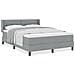 Letto con rete a molle e materasso grigio chiaro 160x200 cm in tessuto - Foto miniatura 4