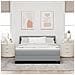 Letto con rete a molle e materasso grigio chiaro 160x200 cm in tessuto - Foto miniatura 5