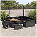 Set Divano da Giardino con cuscino 12 pcs Nero Poly Rattan - Foto miniatura 3