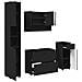 Set di mobili per il bagno 4 pcs Nero 30 x 35 x 192 cm - Foto miniatura 1