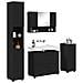 Set di mobili per il bagno 4 pcs Nero 30 x 35 x 192 cm - Foto miniatura 3
