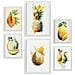 Set Di 6 Stampe Poster Di Frutta Tropicale, Verdura E Cibi Sani In Acquerello Su Bianco Puro A3 & A4 Cornice Bianca - Foto miniatura 1