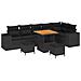 Set Divano da Giardino con cuscino 9 pcs Nero polyrattan - Foto miniatura 1