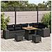 Set Divano da Giardino con cuscino 9 pcs Nero polyrattan - Foto miniatura 2
