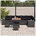 Set Divano da Giardino con cuscino 9 pcs Nero polyrattan - Foto miniatura 3