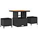 Set Divano da Giardino con cuscino 9 pcs Nero polyrattan - Foto miniatura 4
