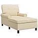 Chaise Lounge con cuscino Crema 91 x 157 x 91 cm Tessuto - Foto miniatura 1