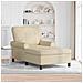 Chaise Lounge con cuscino Crema 91 x 157 x 91 cm Tessuto - Foto miniatura 2