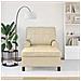 Chaise Lounge con cuscino Crema 91 x 157 x 91 cm Tessuto - Foto miniatura 3