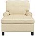 Chaise Lounge con cuscino Crema 91 x 157 x 91 cm Tessuto - Foto miniatura 4