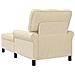 Chaise Lounge con cuscino Crema 91 x 157 x 91 cm Tessuto - Foto miniatura 6
