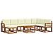 Set di divani da esterno con cuscino 9 pcs Naturale e Crema - Foto miniatura 1