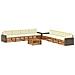 Set di divani da esterno 9 pcs Naturale e Crema Poliestere - Foto miniatura 1