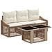 Set Divano da Giardino 4 pz Beige e Bianco Crema polyrattan - Foto miniatura 1