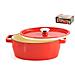 Cocotte Ovale 2 Maniglie con Coperchio ad Induzione 29 cm Rosso - Foto miniatura 1