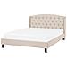 Letto In Tessuto Beige 160 X 200 Cm Bordeaux - Foto miniatura 1