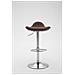 Sgabello Bar Shanghai in Tessuto - Sgabello Alto Cucina Girevole e Regolabile 60-80cm - Sgabello Design da Bancone Imbottito Marrone - Foto miniatura 2