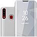 Custodia Compatibile Con Samsung Galaxy A20s In Agata Argento - Clear View Specchio Coperchio Protettivo Con Funzione Di Supporto Protezione A 360 Gradi - Foto miniatura 1