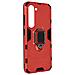 Cover Samsung Galaxy S23 Ibrida Antiurto Supporto Anello Metallico Rossa - Foto miniatura 2