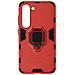 Cover Samsung Galaxy S23 Ibrida Antiurto Supporto Anello Metallico Rossa - Foto miniatura 1