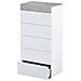Cassettiera Irving, Settimanale A 5 Cassetti, Mobile Comò Per Camera Da Letto, Comò Moderno, 61x40h118 Cm, Bianco - Foto miniatura 2