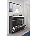 Scarpiera Piero, Mobile Multiuso A 2 Ante E 1 Anta A Ribalta, Portascarpe Da Ingresso, 100% Made In Italy, Cm 120x27h108, Antracite Lucido - Foto miniatura 1