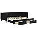 Divano Letto Estraibile Con Cassetti Nero 90x190 Cm In Velluto - Foto miniatura 1