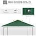 Tetto di Ricambio per Gazebo da Giardino 3x3m in Poliestere, Verde - Foto miniatura 6