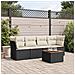 Set Divani da Giardino 5 pz con Cuscini in Polyrattan Nero - Foto miniatura 2