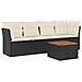 Set Divani da Giardino 5 pz con Cuscini in Polyrattan Nero - Foto miniatura 1