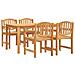 Set Da Pranzo Per Giardino 5 Pz In Legno Massello Di Teak - Foto miniatura 2