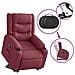 Poltrona Alzapersona Reclinabile Rosso Vino in Tessuto - Foto miniatura 9